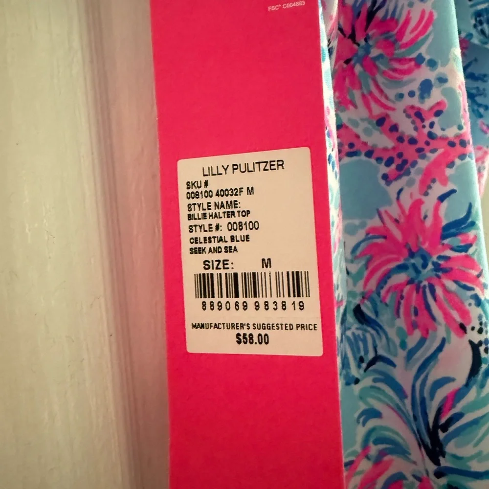 Lilly Pulitzer Billie Tank Top In Celestial Blue Seek and Sea - Picture 5 of 6